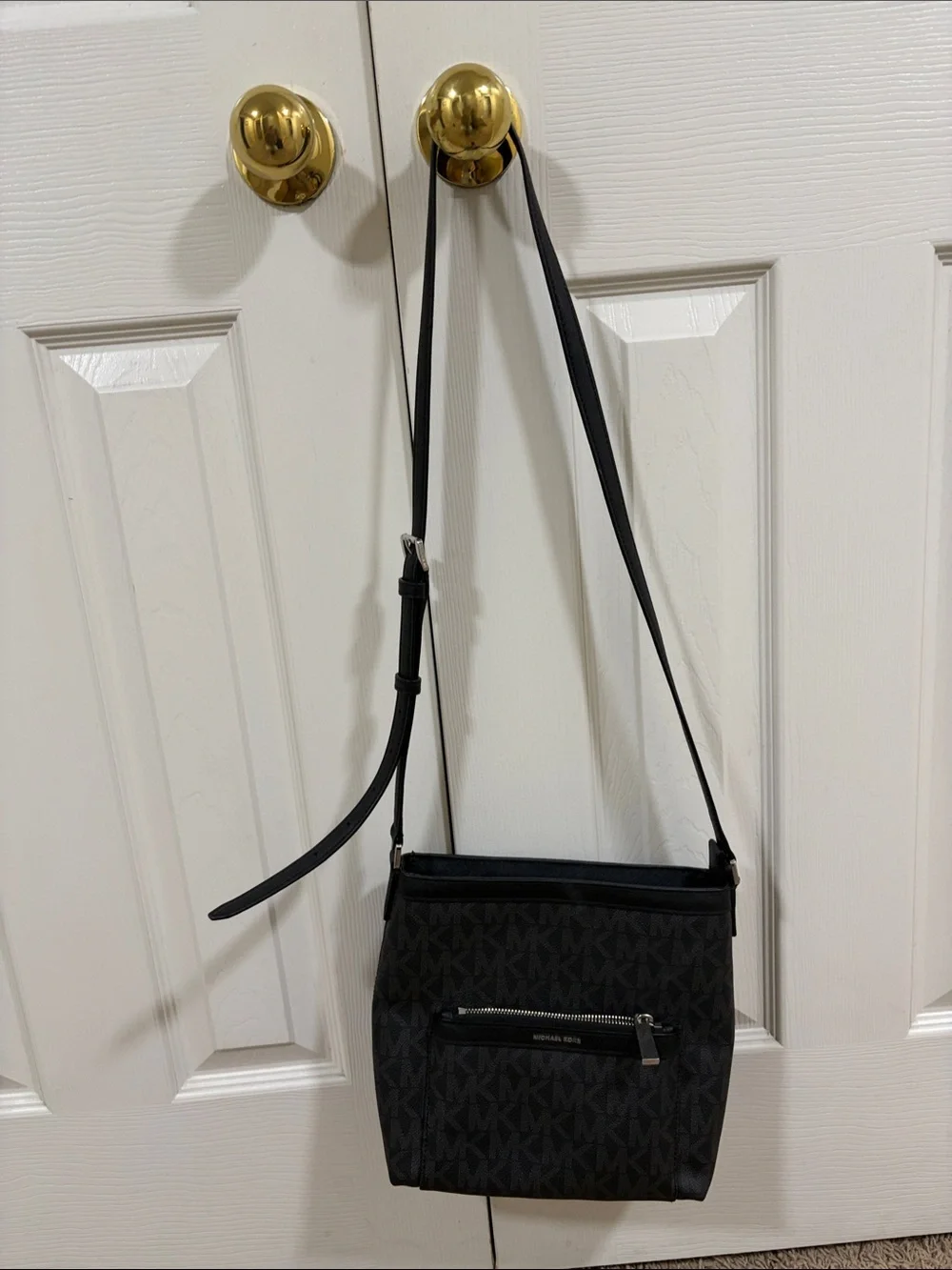 Michael Kors Black MK Signature Crossbody Bag